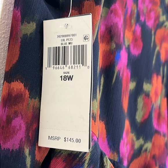 LAUREN RALPH LAUREN Plus Size 18 Floral Crinkle Georgette Tiered Skirt - Picture 5 of 16